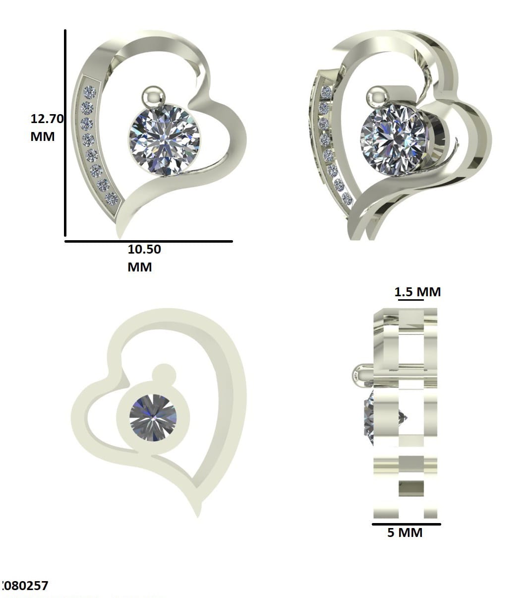 Open heart pendant jewelry CAD from 2022