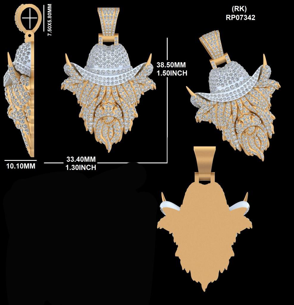Diamond Viking pendant technical CAD from 2023