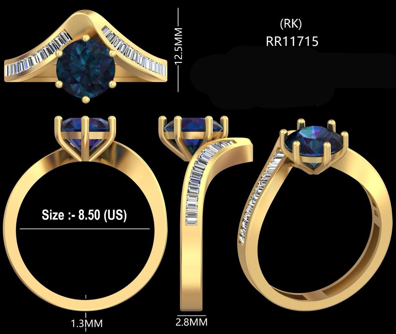 Blue center architectural ring CAD from 2025
