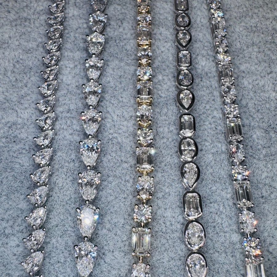 A selection of diamond line bracelets